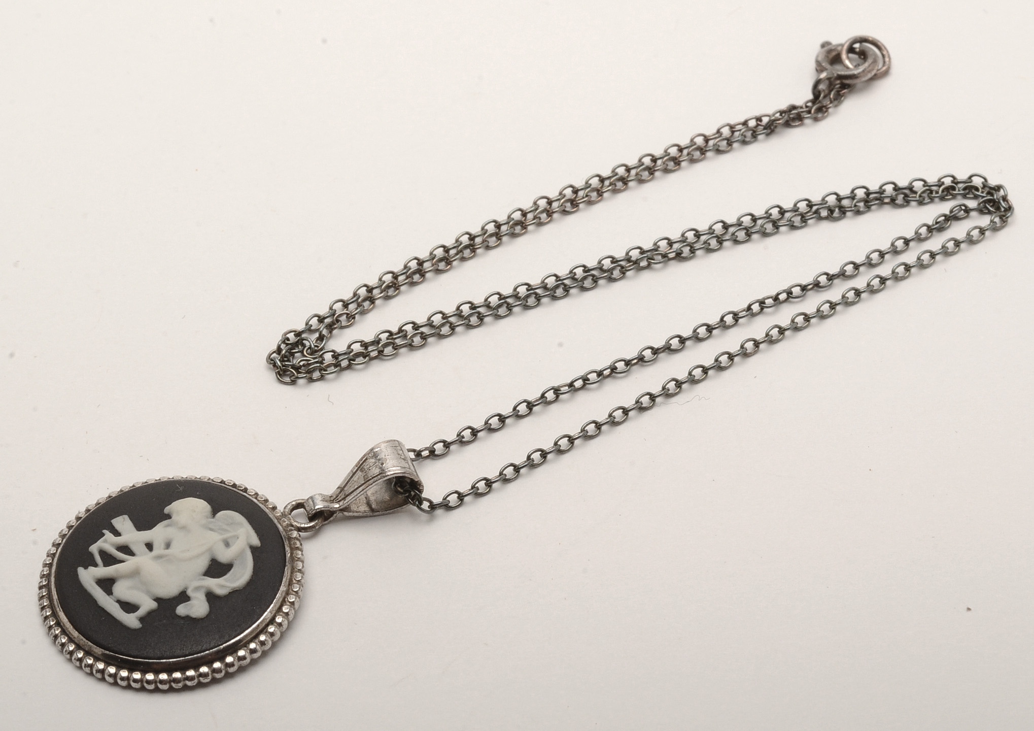 Wedgwood Black Jasperware Jewelry in Sterling Settings