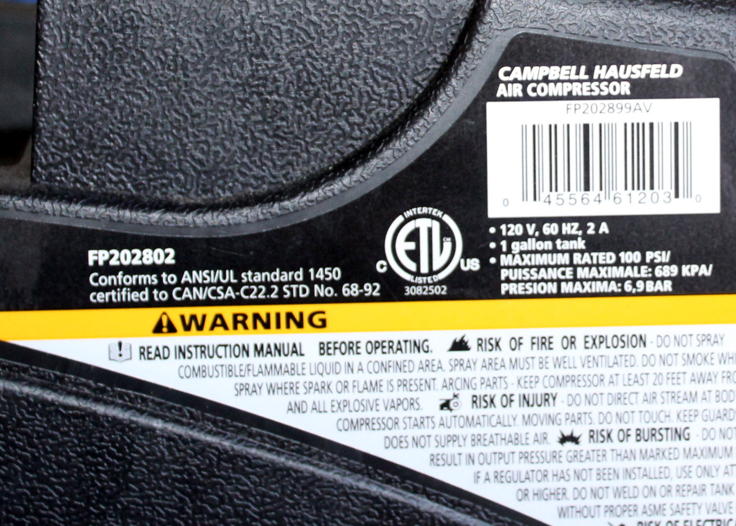 Campbell Hausfeld Air Compressor and Nail/Staple Gun