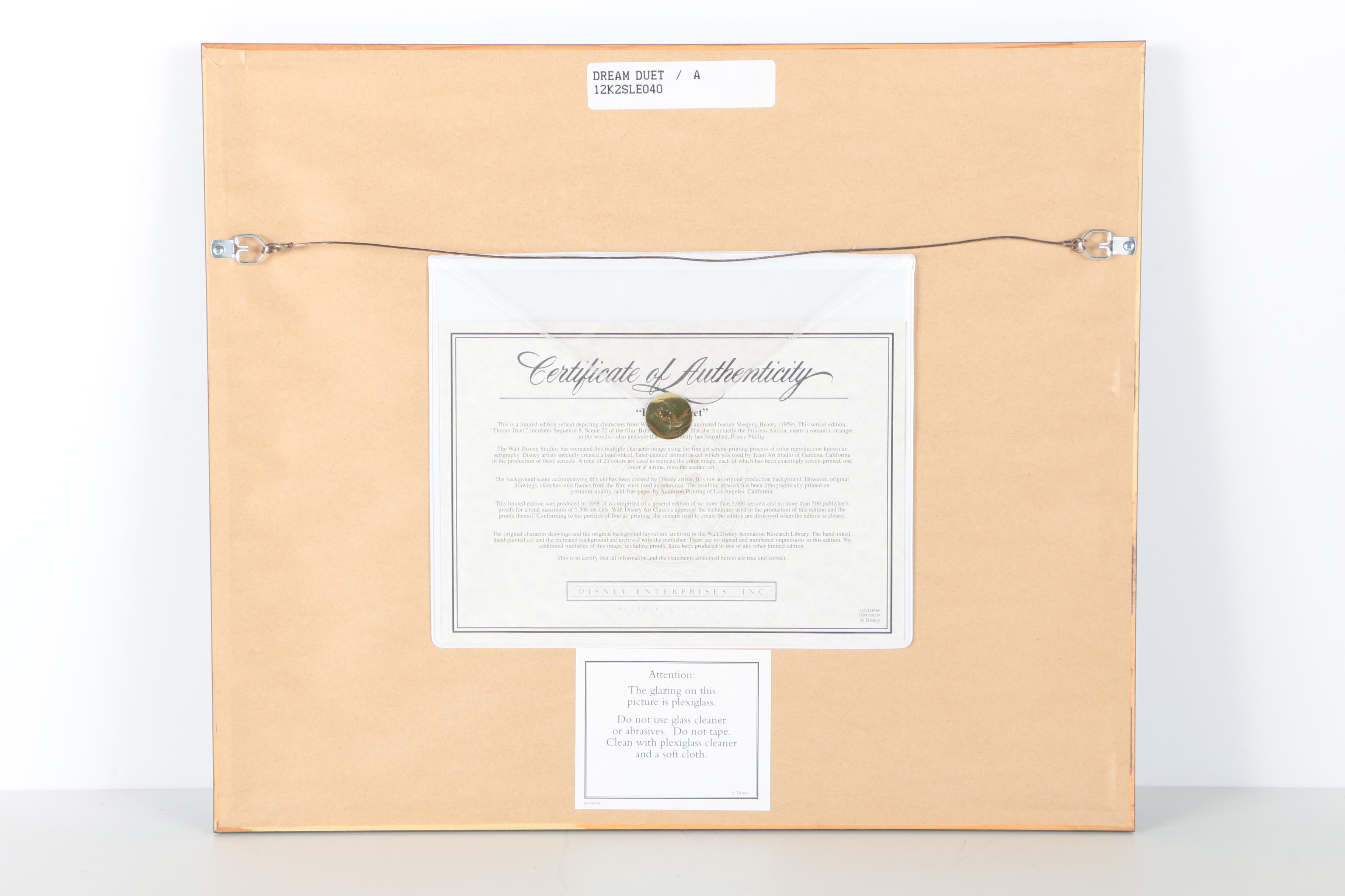 Disney's Sleeping Beauty Limited Edition Sericel "Dream Duet"