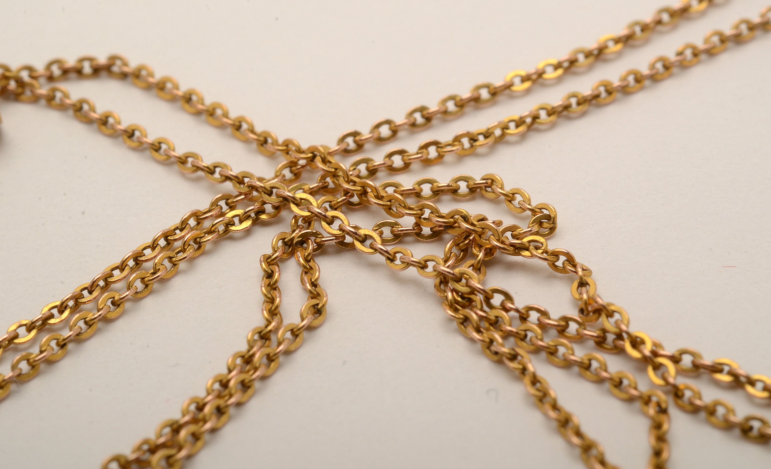 Victorian 10K Yellow Gold Diamond and Pearl Lavalier Necklace