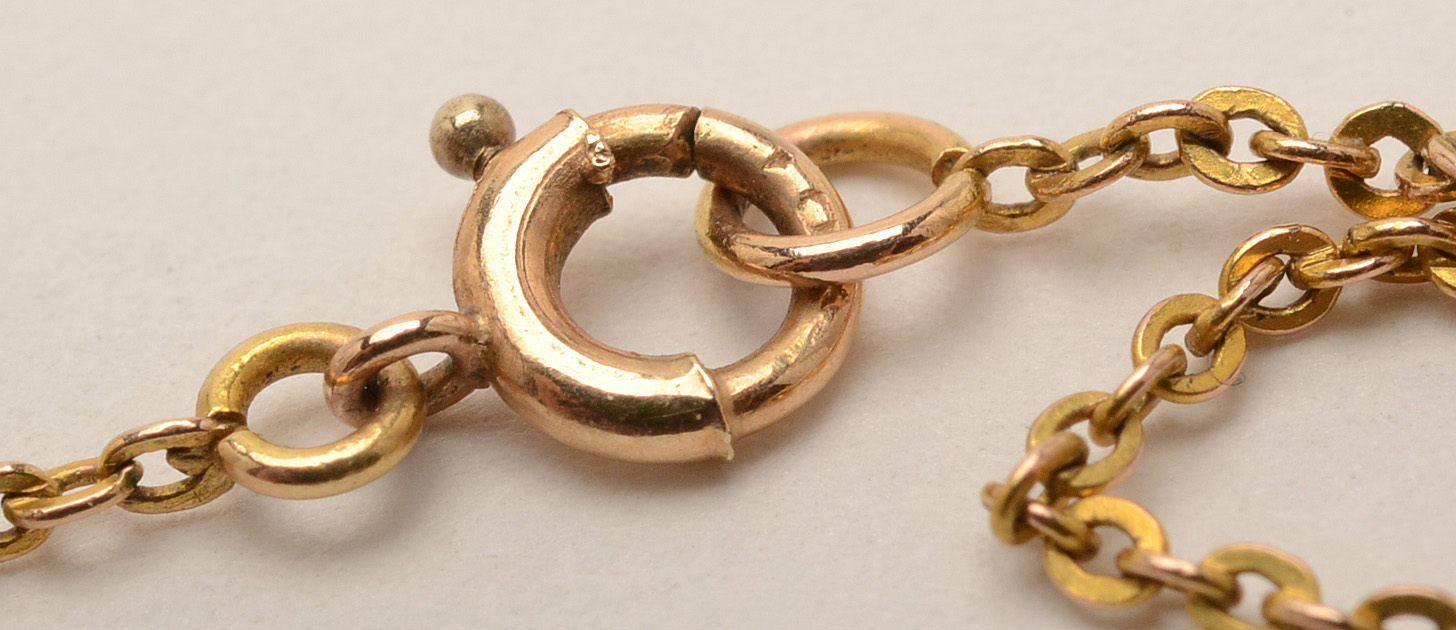 Victorian 10K Yellow Gold Diamond and Pearl Lavalier Necklace