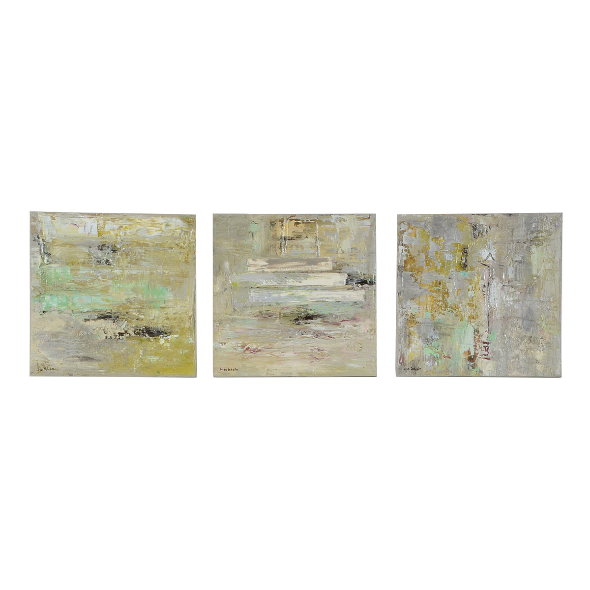 Lisa Schafer Original Acrylic on Canvas Triptych Installation "All That Glitters"