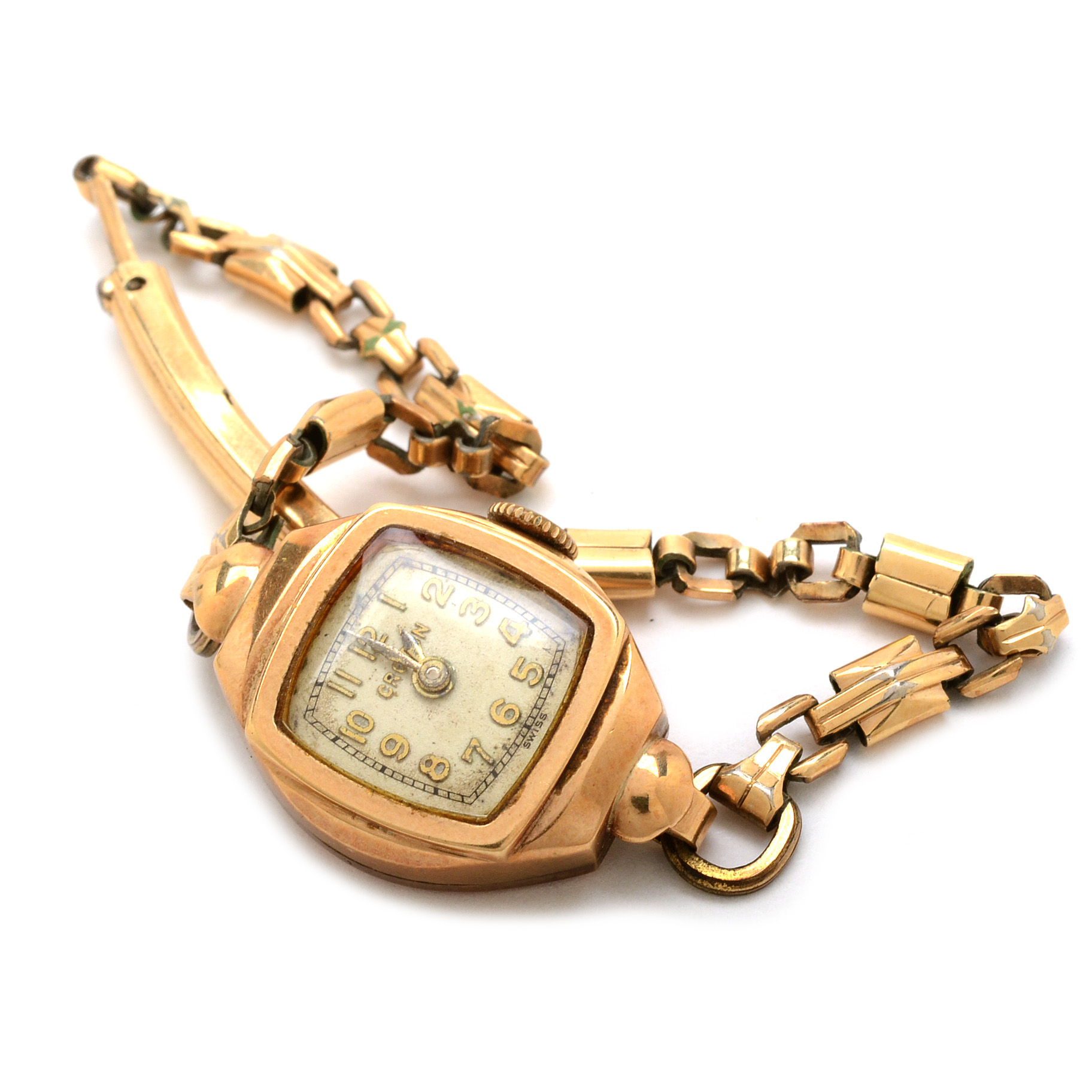 Vintage 14K Yellow Gold Croton Watch