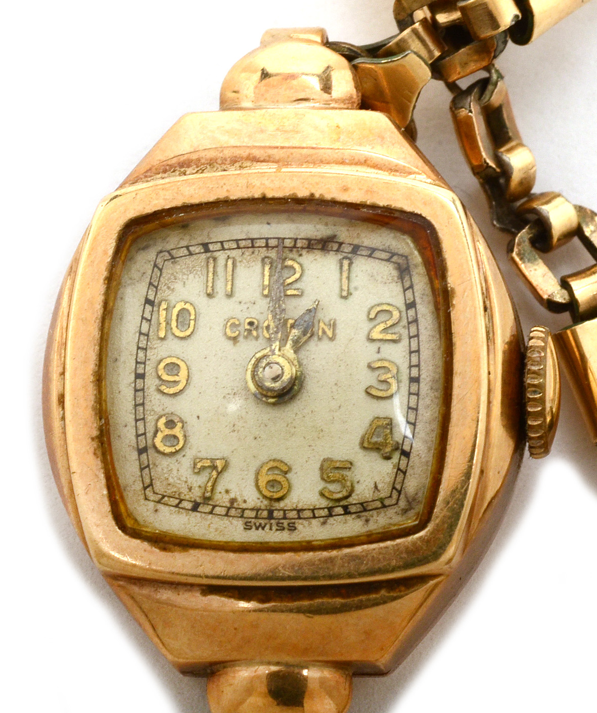 Vintage 14K Yellow Gold Croton Watch