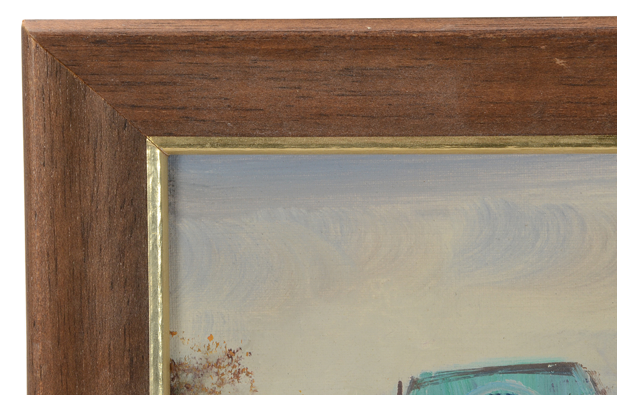 Rocco Signed Original Mid-Century Oil Street Scene on Canvas