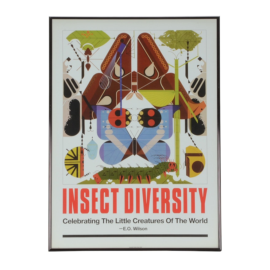 Charley Harper 2005 Offset Lithographic Poster "Insect Diversity"