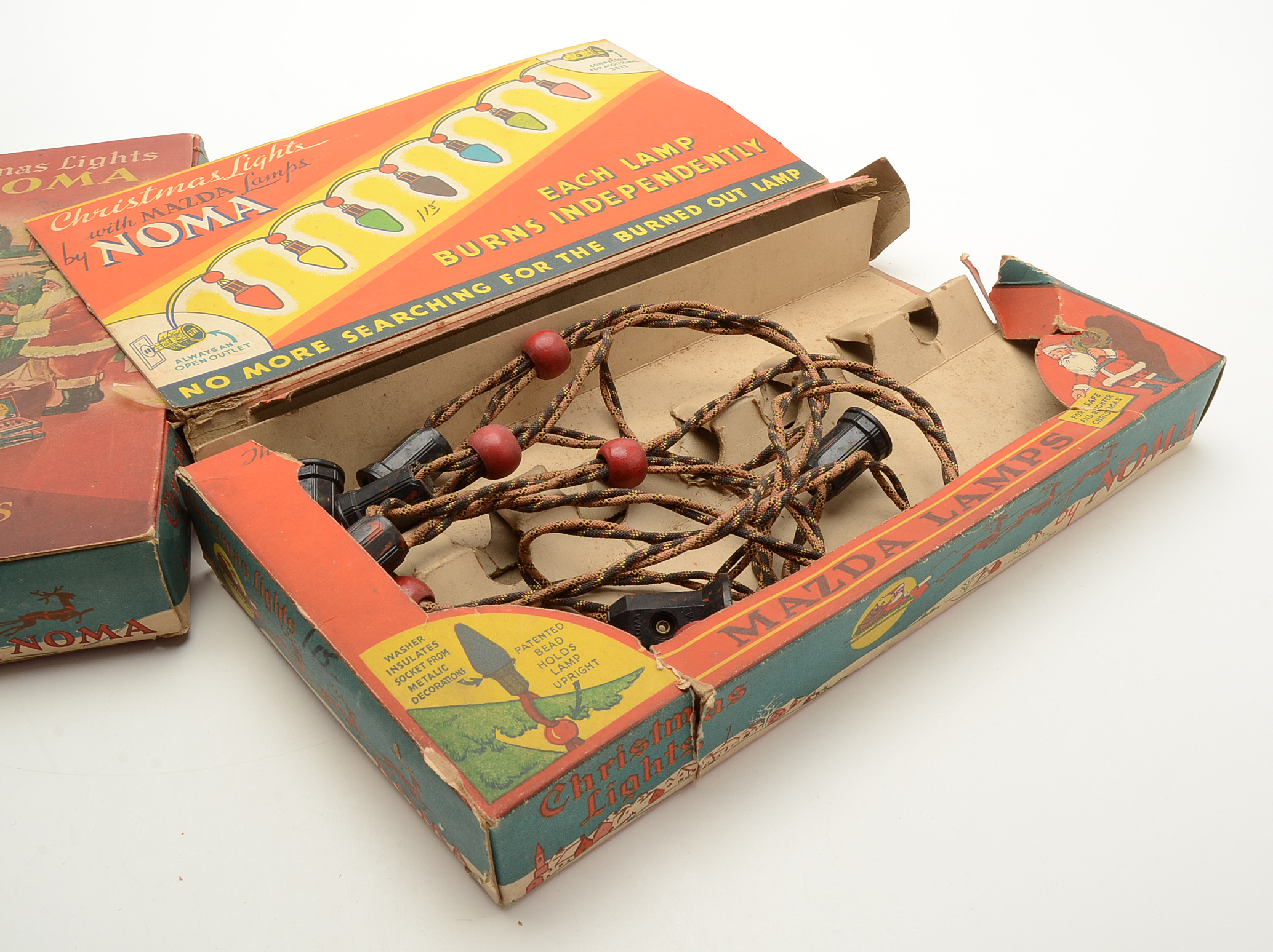 Vintage Strands of Christmas Lights Including Noma