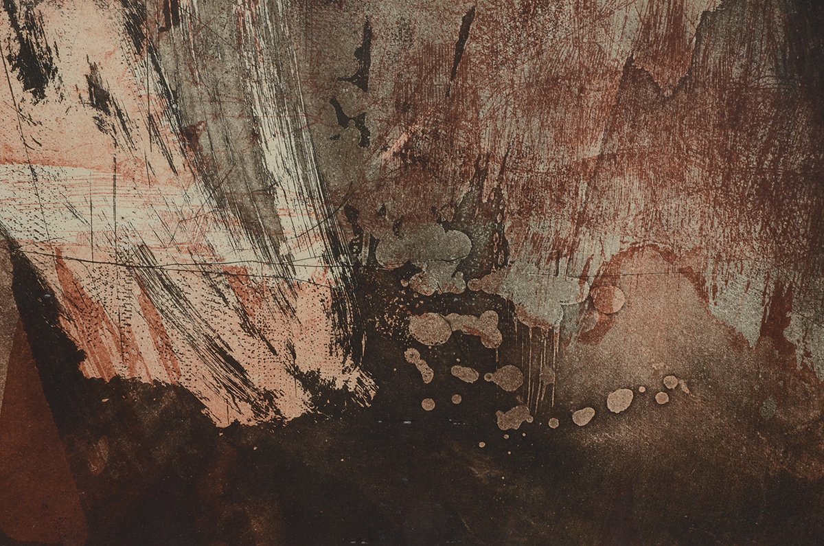 Signed Artist's Proof Abstracted Aquatint Etching "Lanscape #II"