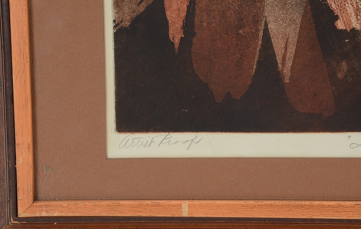 Signed Artist's Proof Abstracted Aquatint Etching "Lanscape #II"