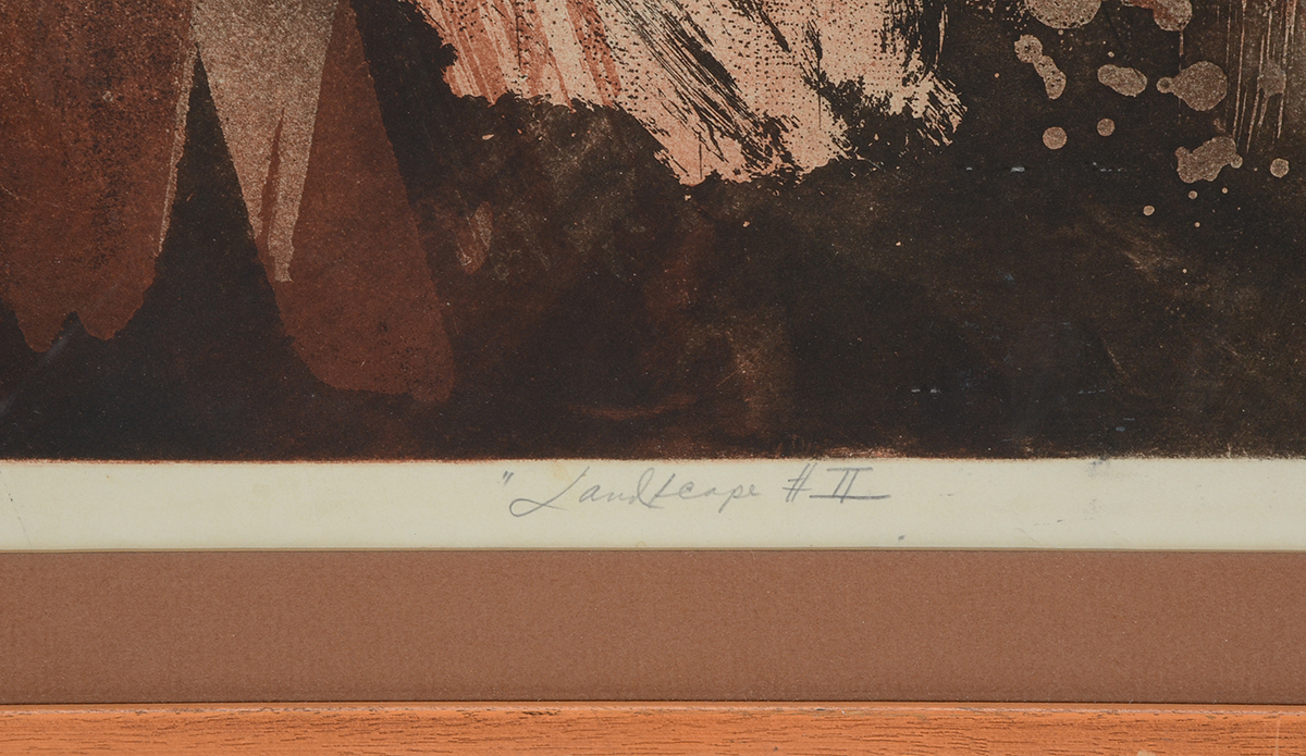 Signed Artist's Proof Abstracted Aquatint Etching "Lanscape #II"