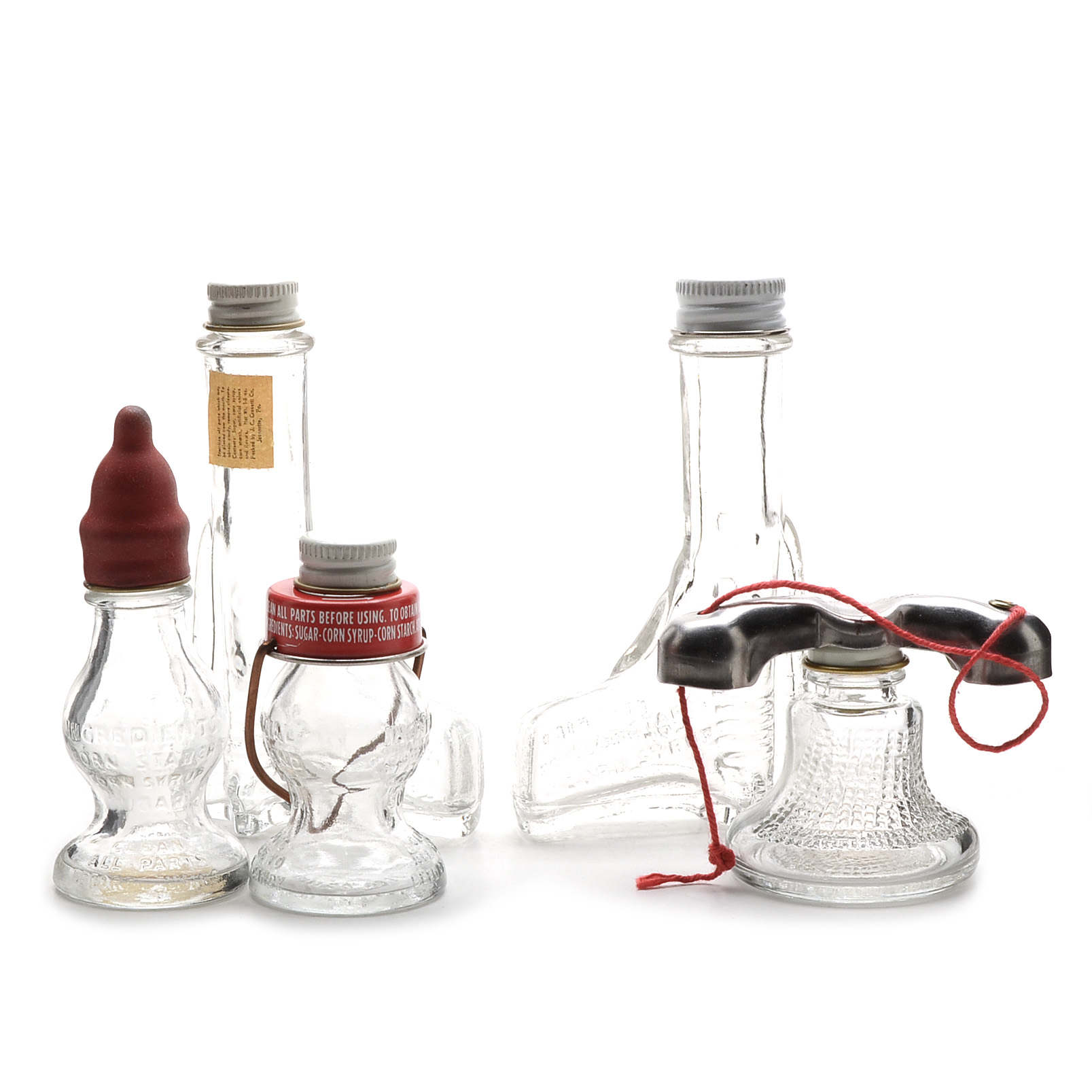 Collection of Vintage Molded Glass Containers