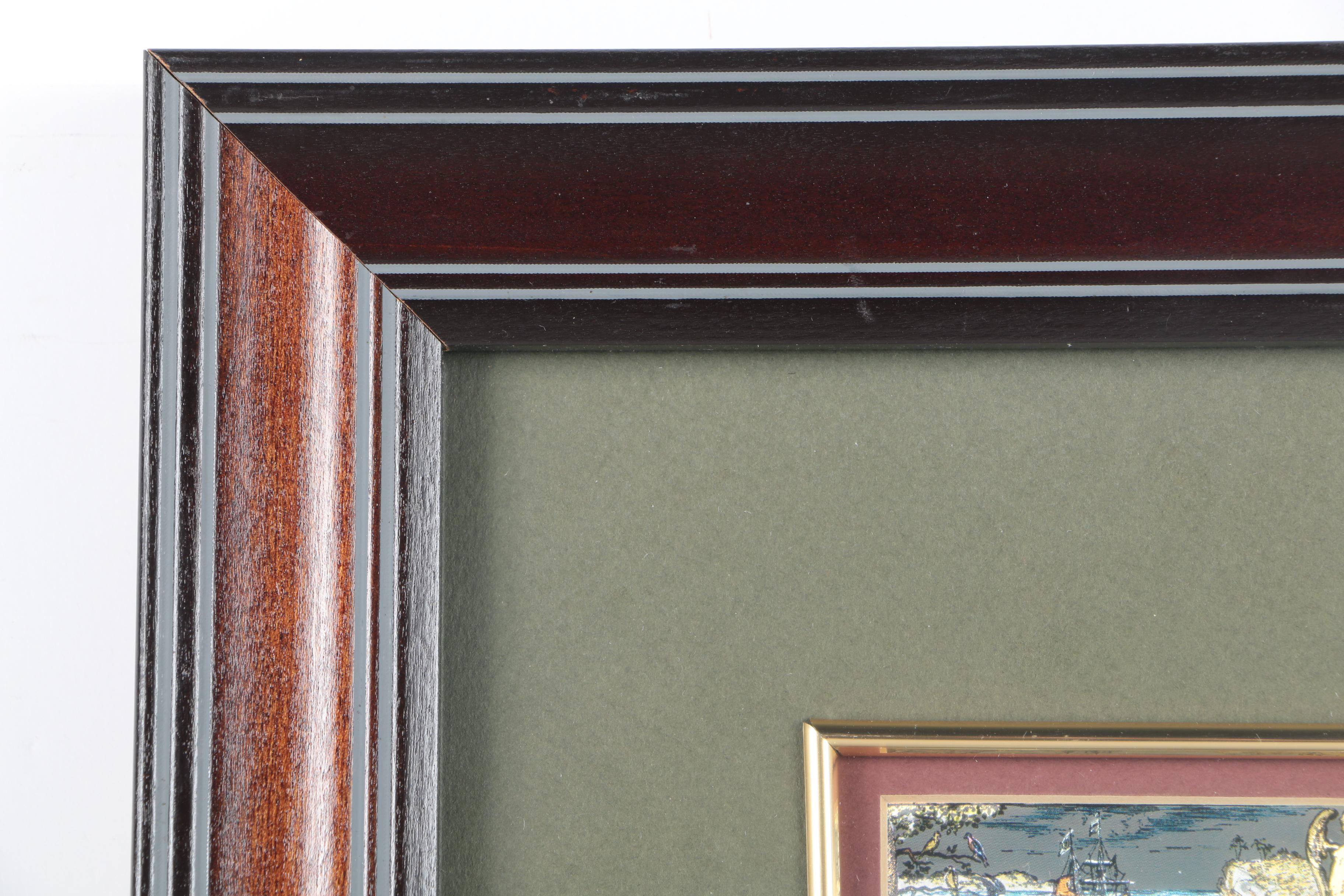 Offset Lithograph on Foil After Henricus Hondius "Map Of The World"