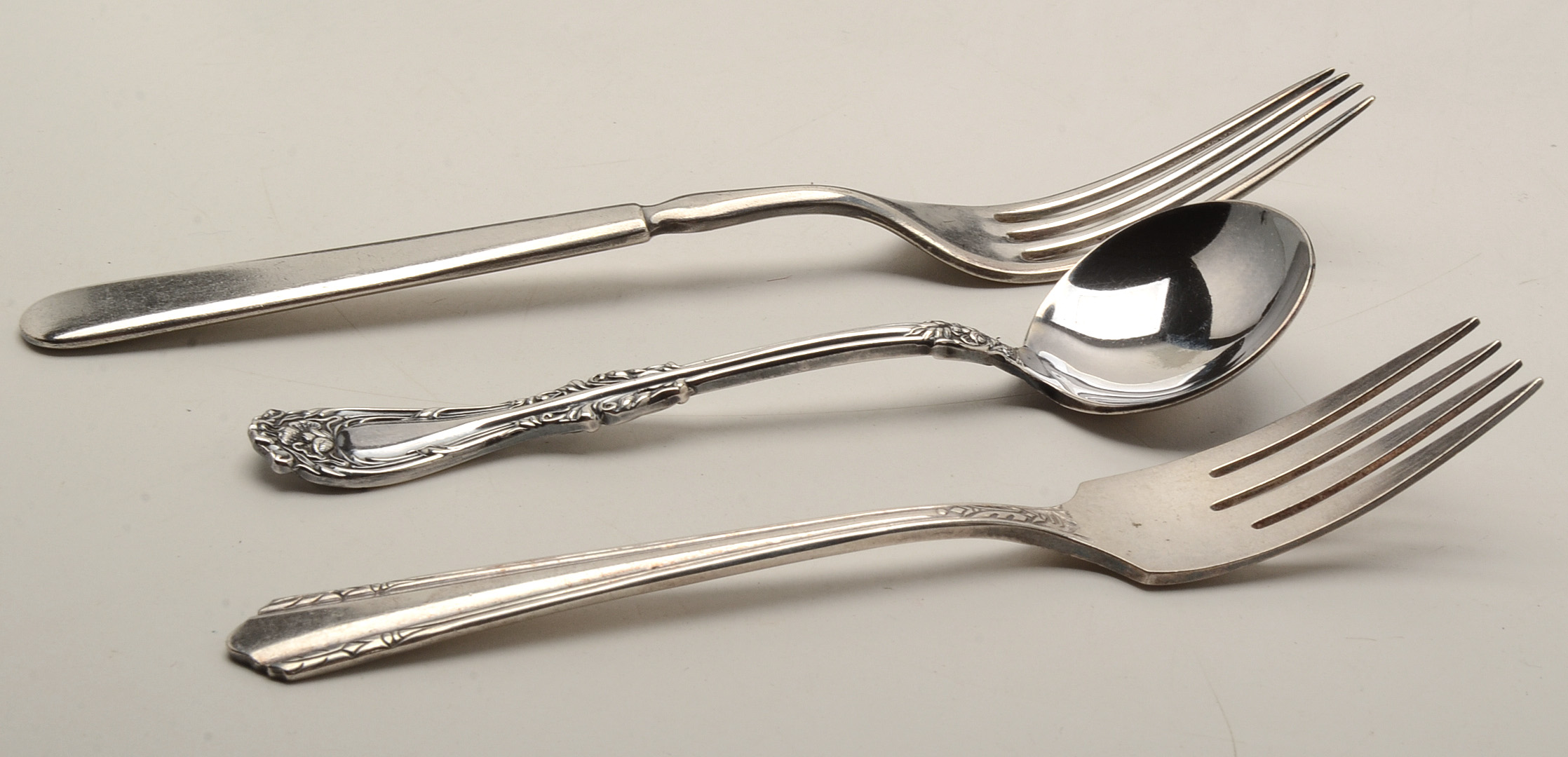 Large Collection of Mismatched Silver Plate Flatware