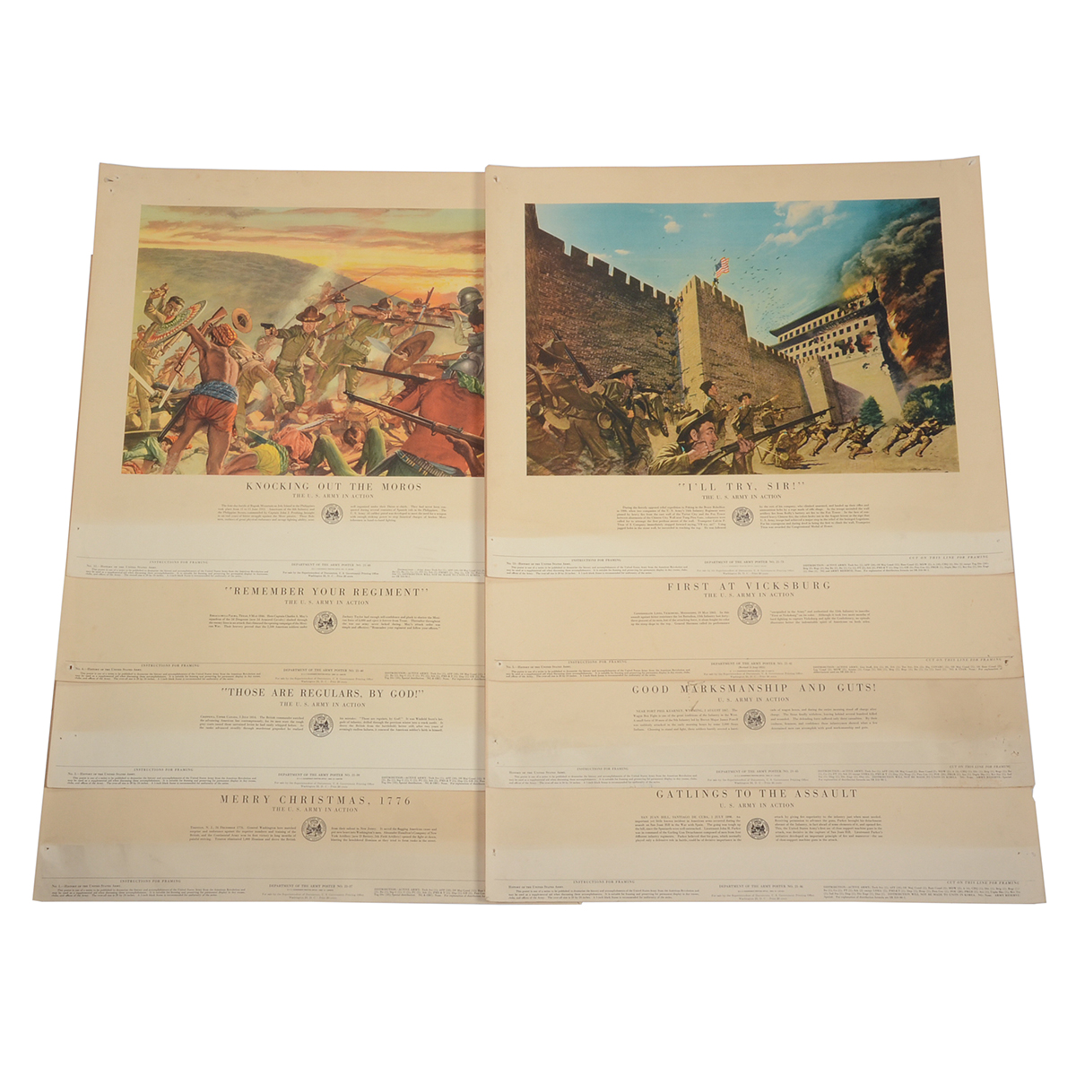 Eight Vintage H. Charles McBarron Jr. Military Offset Lithographs