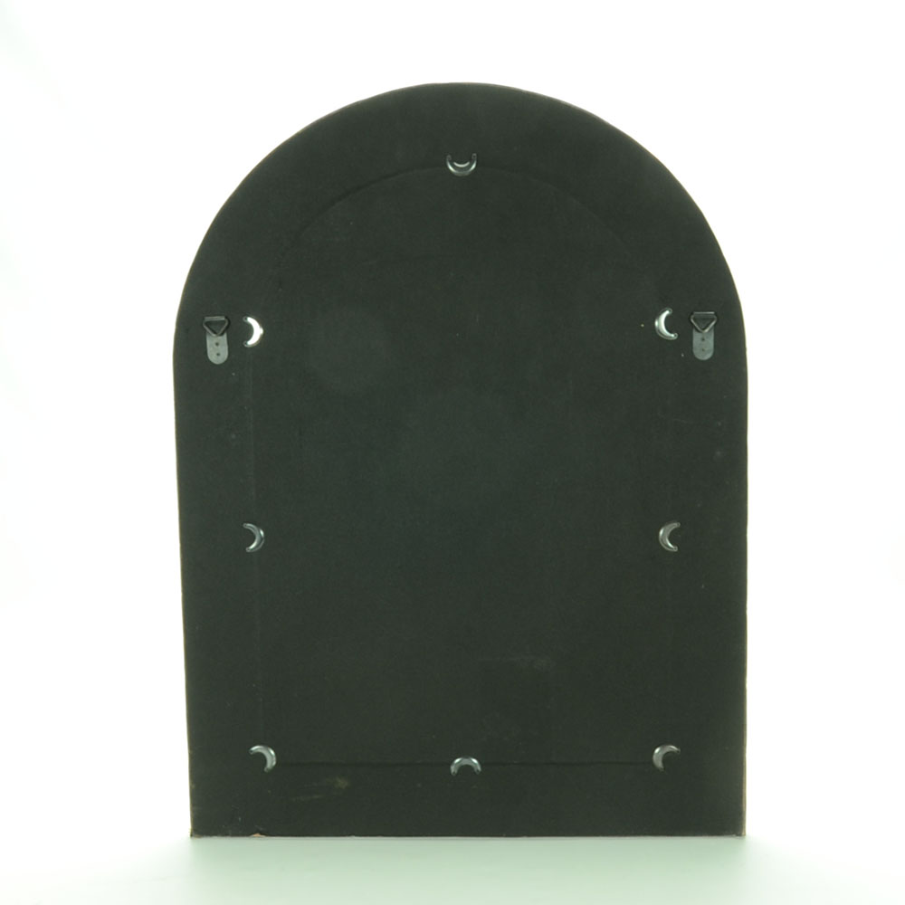 Arched Mirror with Studded Leather Frame