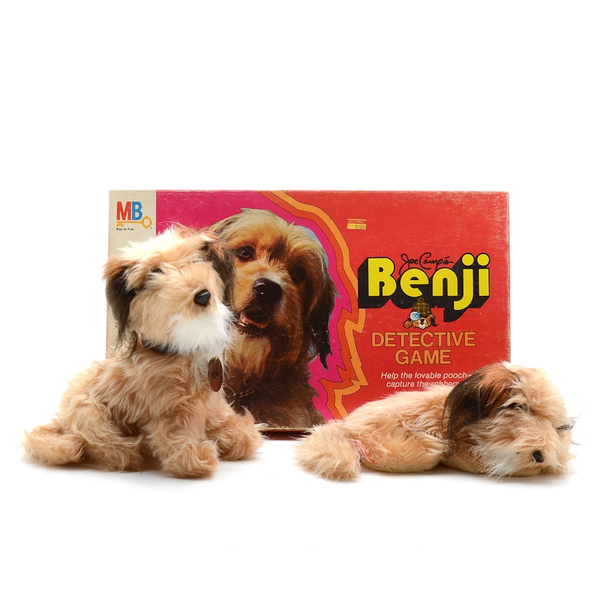 Pair of Benji Dogs with a "Benji Detective Game"