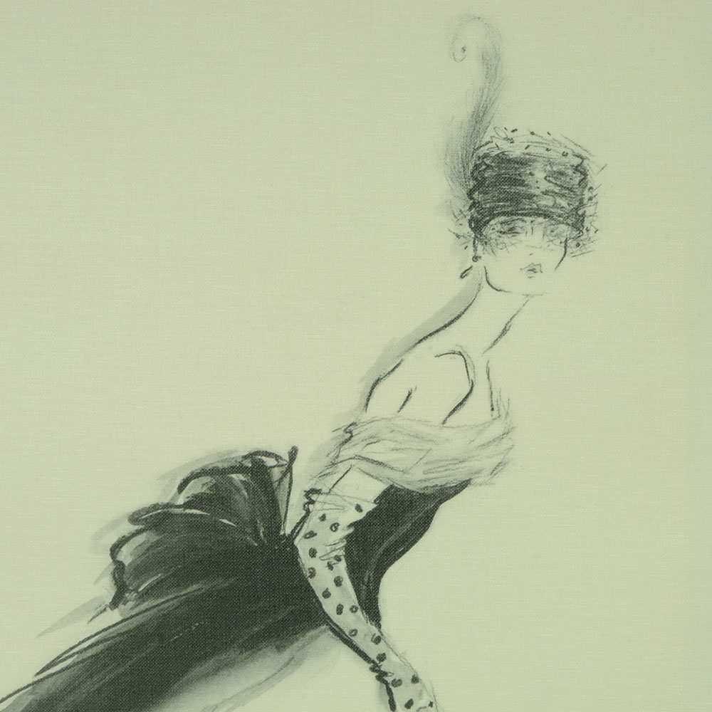 Jane Hartley Fashion Offset Lithograph on Canvas "Odette"