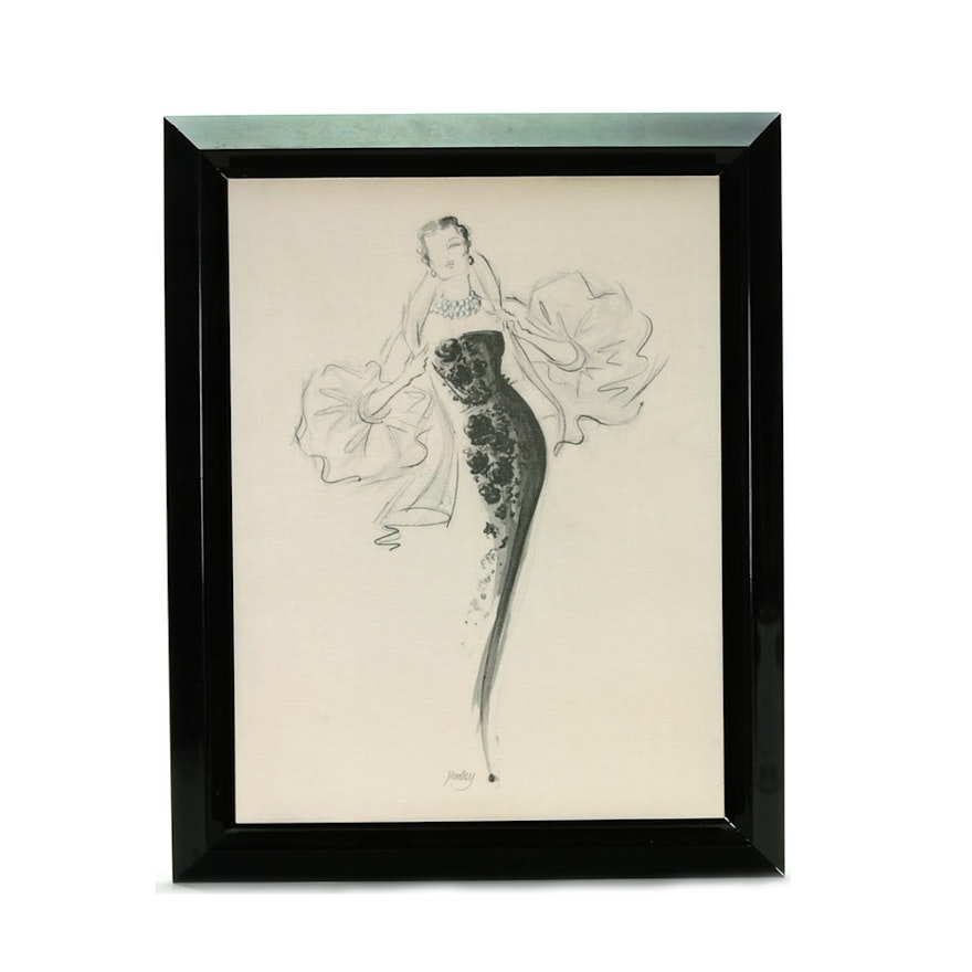 Jane Hartley Fashion Offset Lithograph on Canvas "Tiffany"