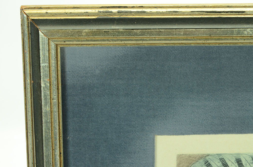 Etienne Ret Signed Limited Edition Aquatint Etching of Harpist