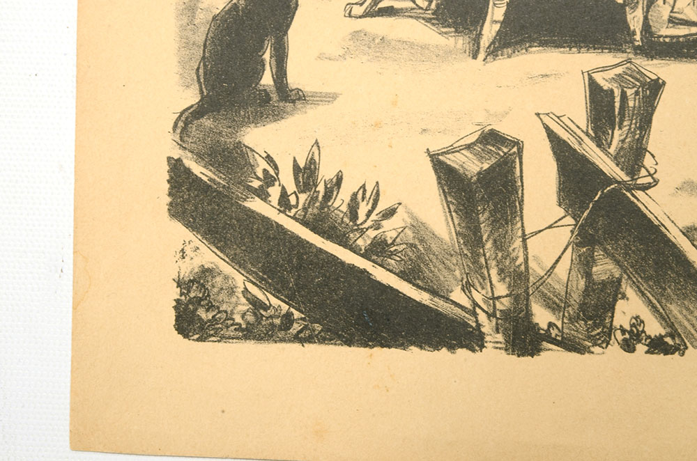 Glen Tracy Signed Original Stone Lithograph "Milking Black Betsy"