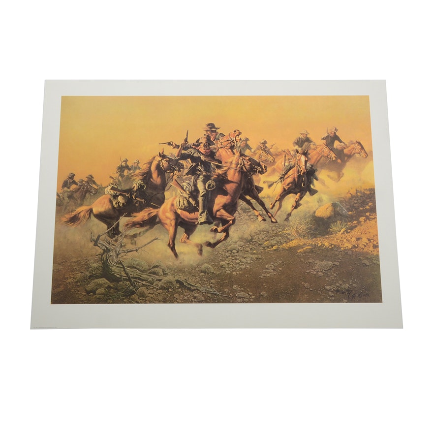 Frank McCarthy Signed Limited Edition Offset Lithograph "Under Hostile Fire"