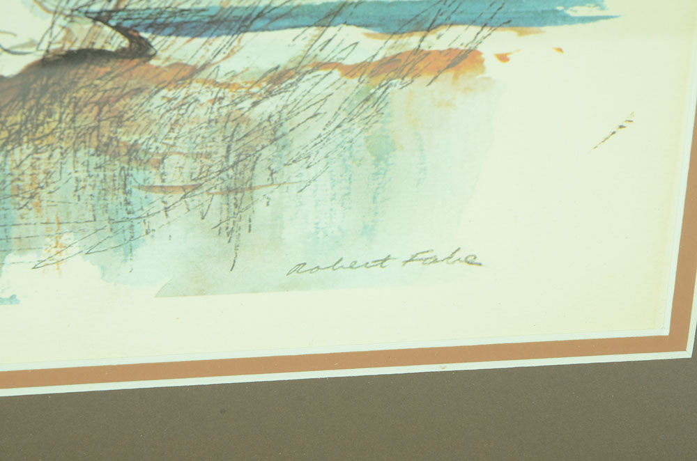 Offset Lithographic Reproduction after Robert Fabe Watercolor
