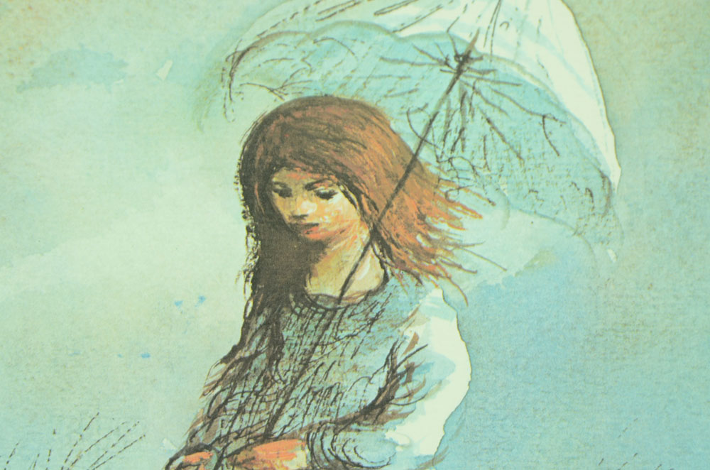 Offset Lithographic Reproduction after Robert Fabe Watercolor