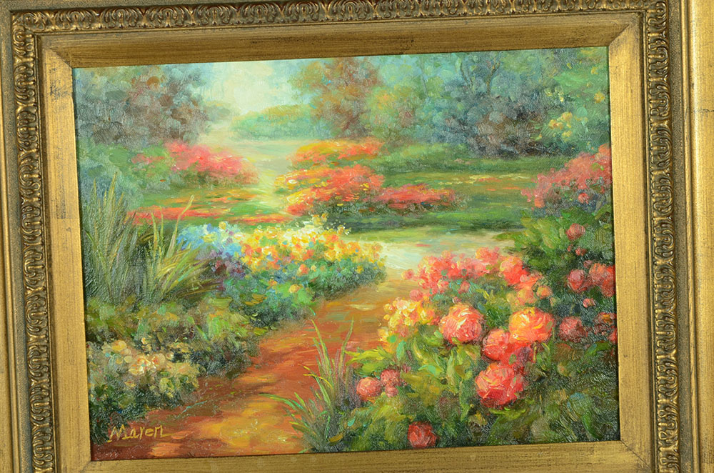 Maren Signed Original Impressionist Landscape Oil on Canvas