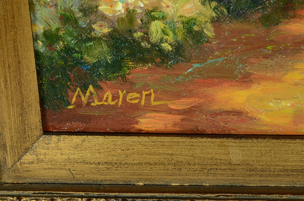 Maren Signed Original Impressionist Landscape Oil on Canvas