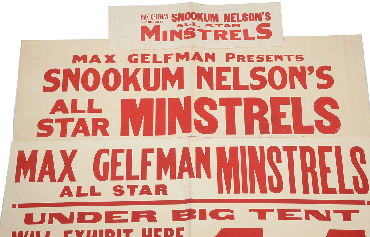 Three Original 1940s Poster Advertisements for "Max Gelfman's All Star Minstrels"