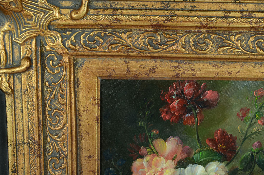 Original Signed Floral Still Life Oil on Canvas