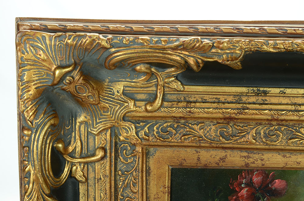 Original Signed Floral Still Life Oil on Canvas