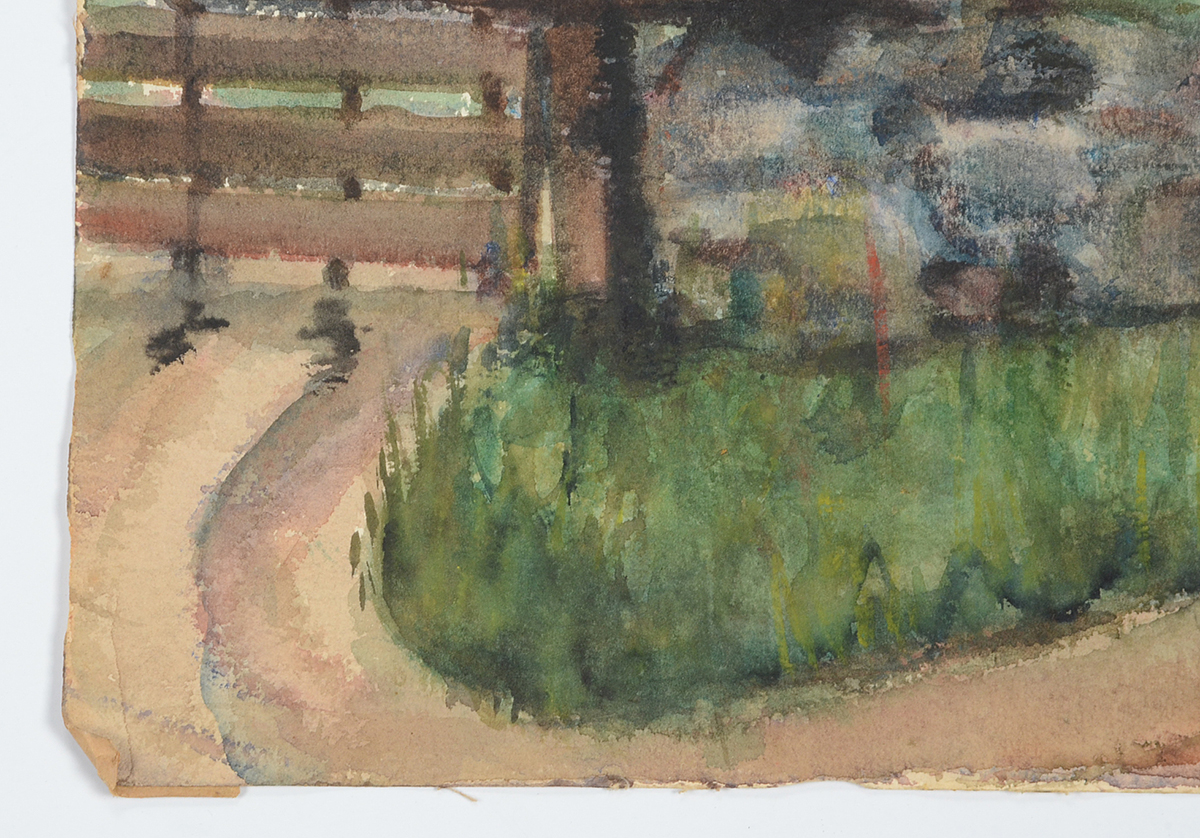 Three Dorothea Dana Unframed Watercolor Paintings of Farms