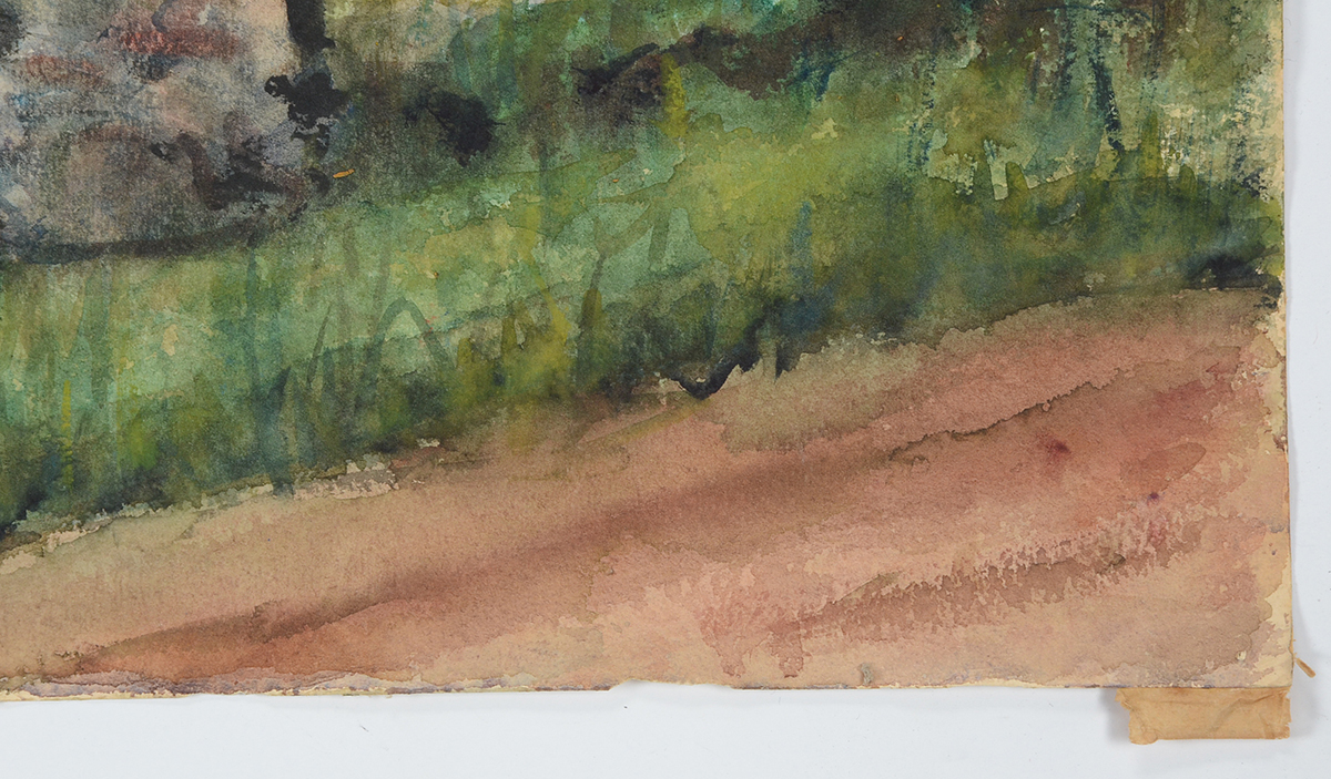 Three Dorothea Dana Unframed Watercolor Paintings of Farms