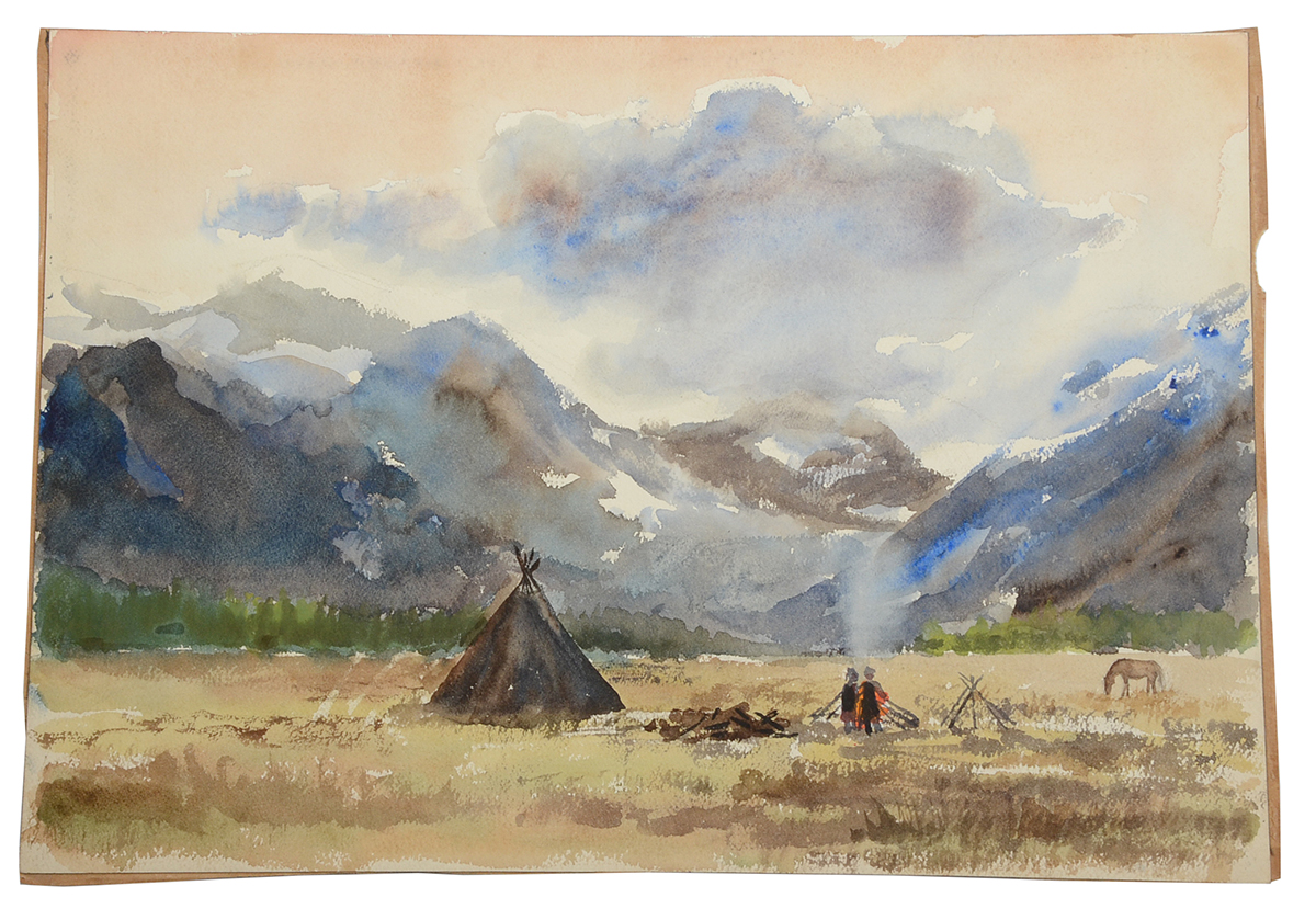 Pair of Dorothea Dana Unframed Watercolor Paintings