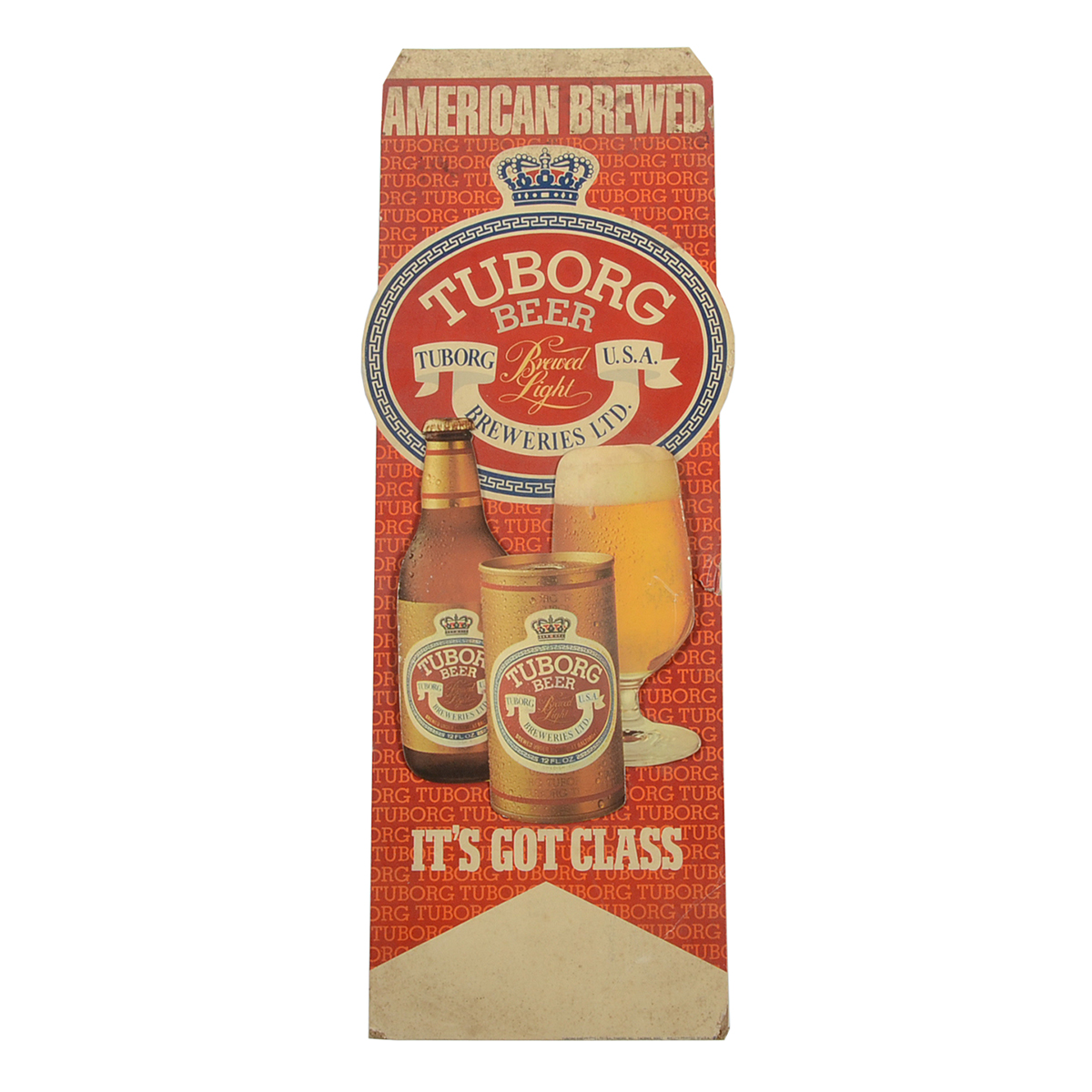 Vintage Original 1980s Tuborg Beer Store Display Advertisement