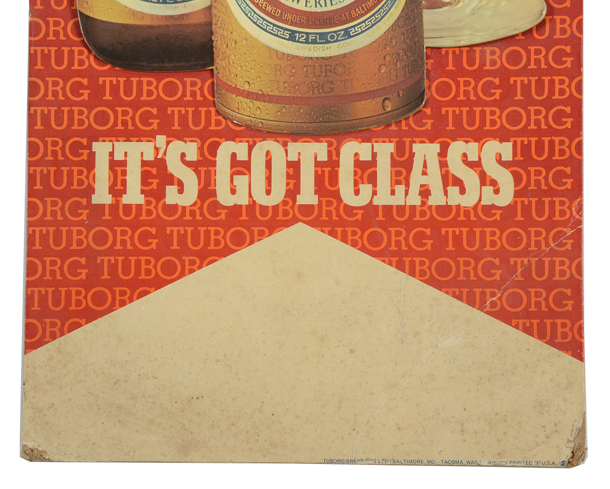Vintage Original 1980s Tuborg Beer Store Display Advertisement
