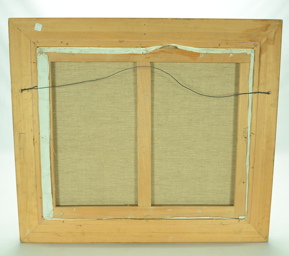 Marcel Caradec Original Oil Harbor Scene on Canvas