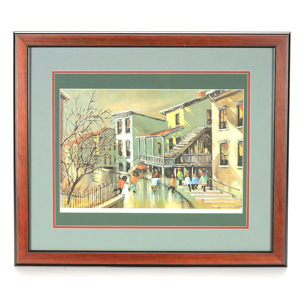 Robert Fabe Signed Offset Lithograph "After the Rain"