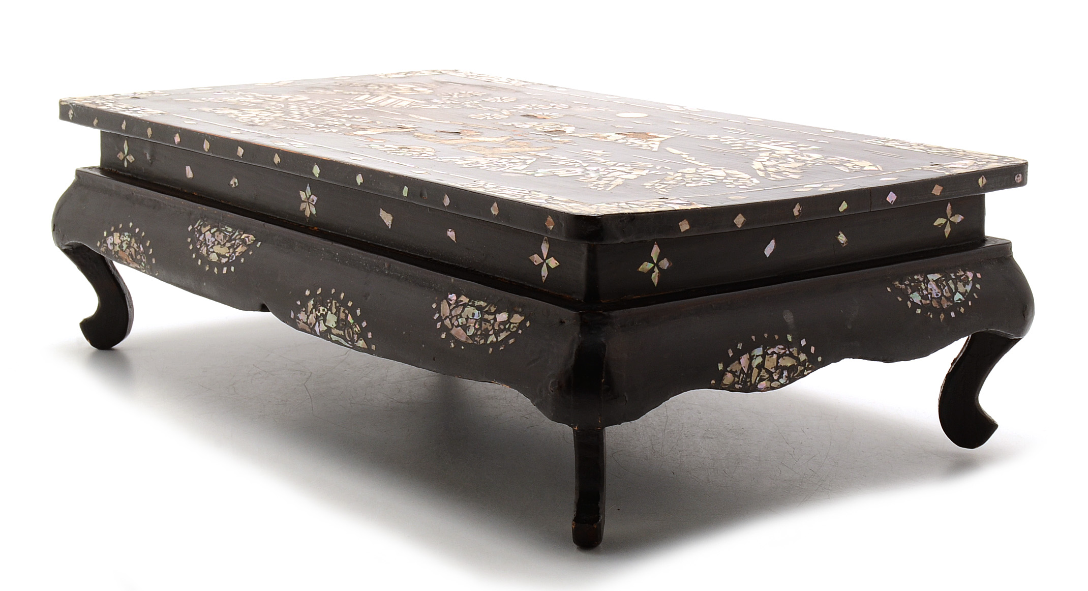 Mother of Pearl and Black Wooden Stand