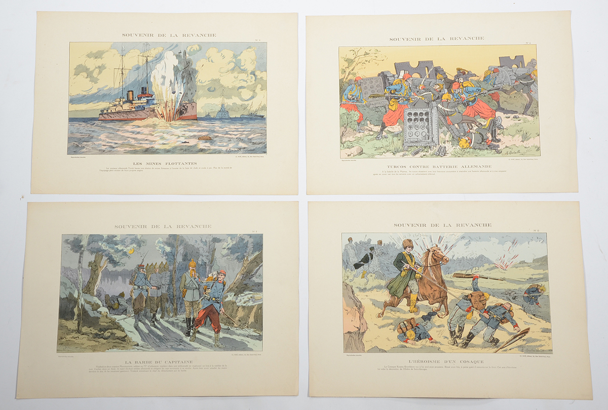 Eighteen R. Bataille Color Lithographs from "Souvenir de la Revan