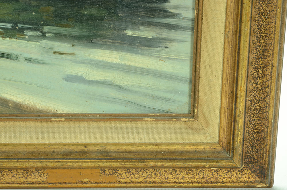 Original Alla Prima Oil Harbor Scene on Canvas Board