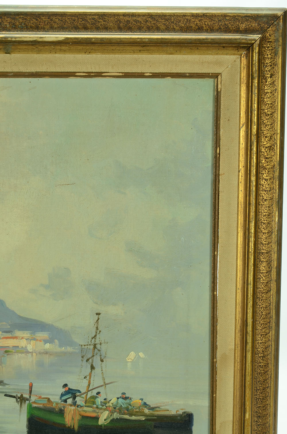 Original Alla Prima Oil Harbor Scene on Canvas Board