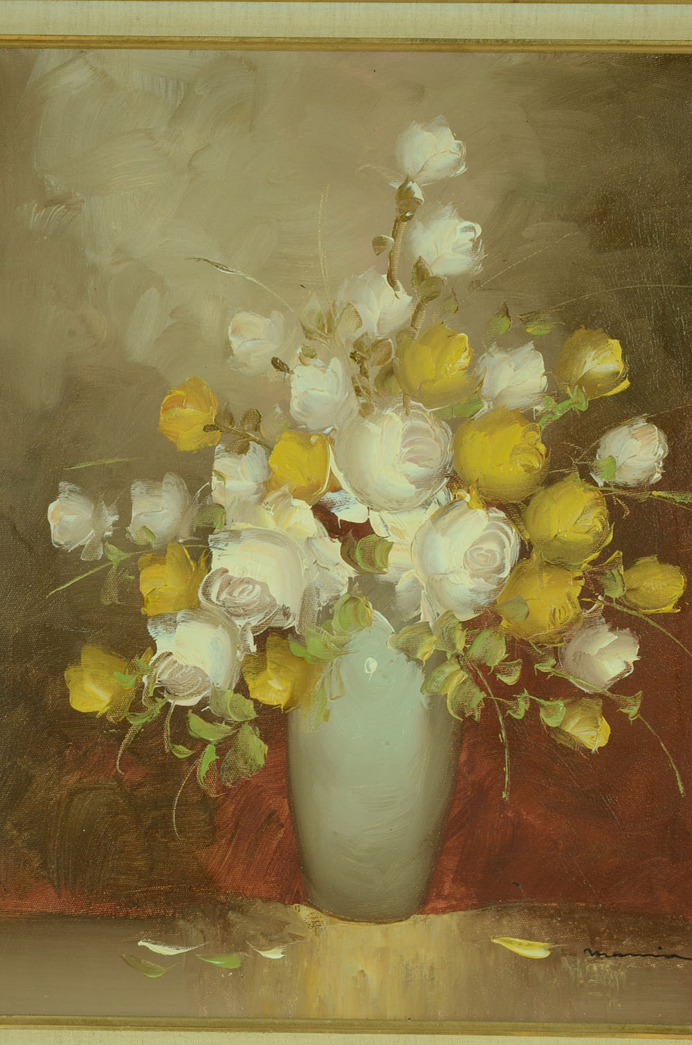 Original Signed Floral Still Life Oil on Canvas