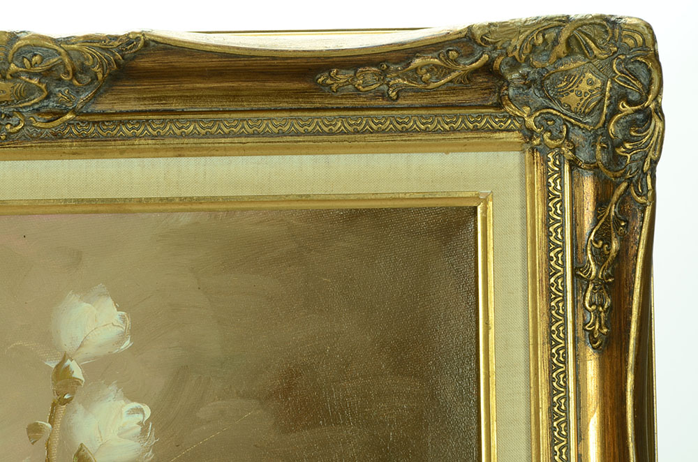 Original Signed Floral Still Life Oil on Canvas