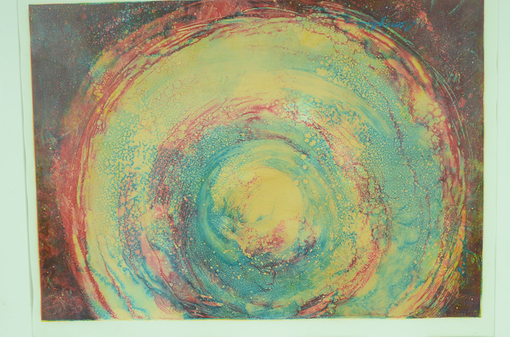 Original Three-Color Abstract Monotype