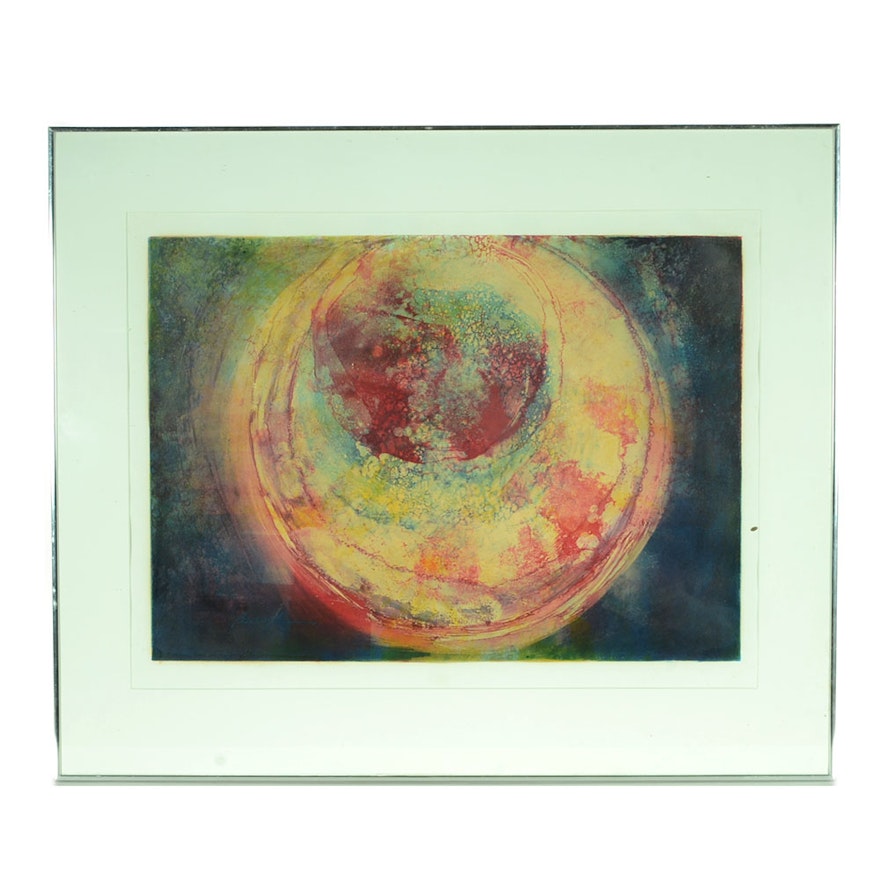 Original Three-Color Abstract Monotype