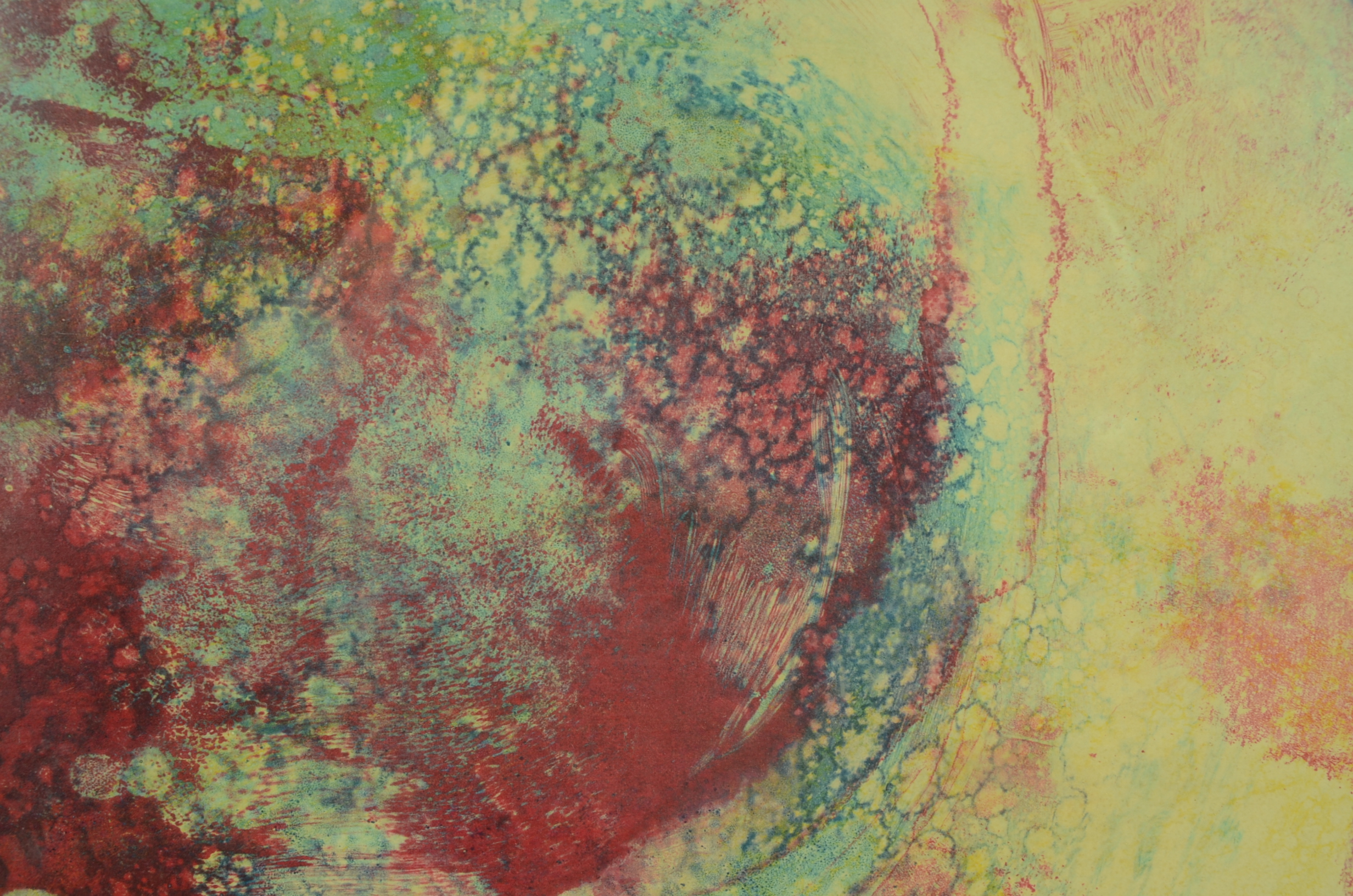 Original Three-Color Abstract Monotype