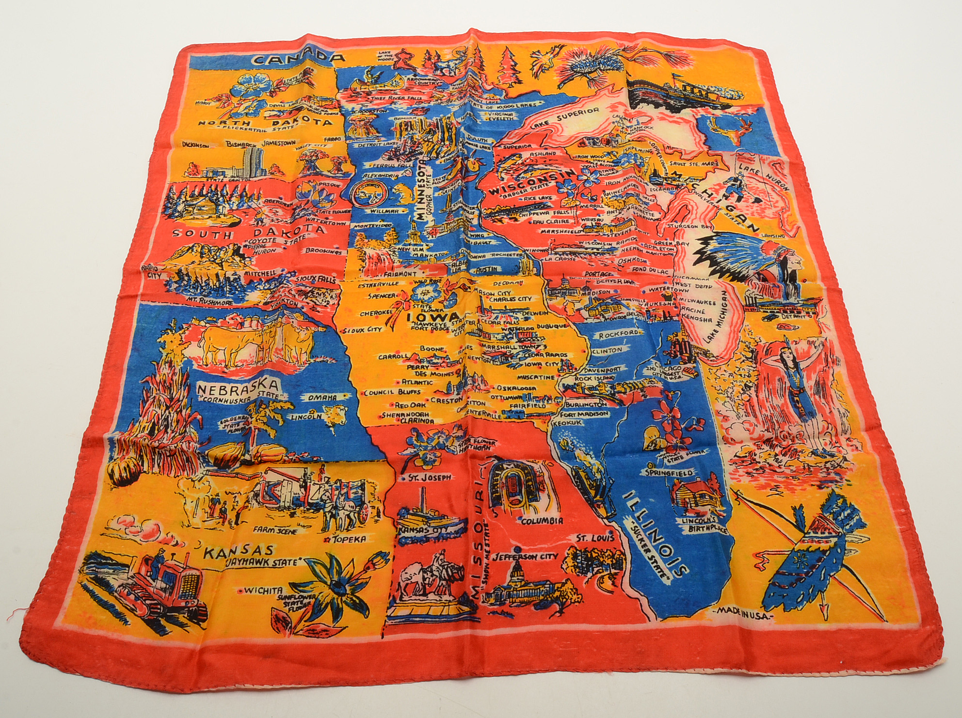 Assortment of Vintage Novelty Scarves