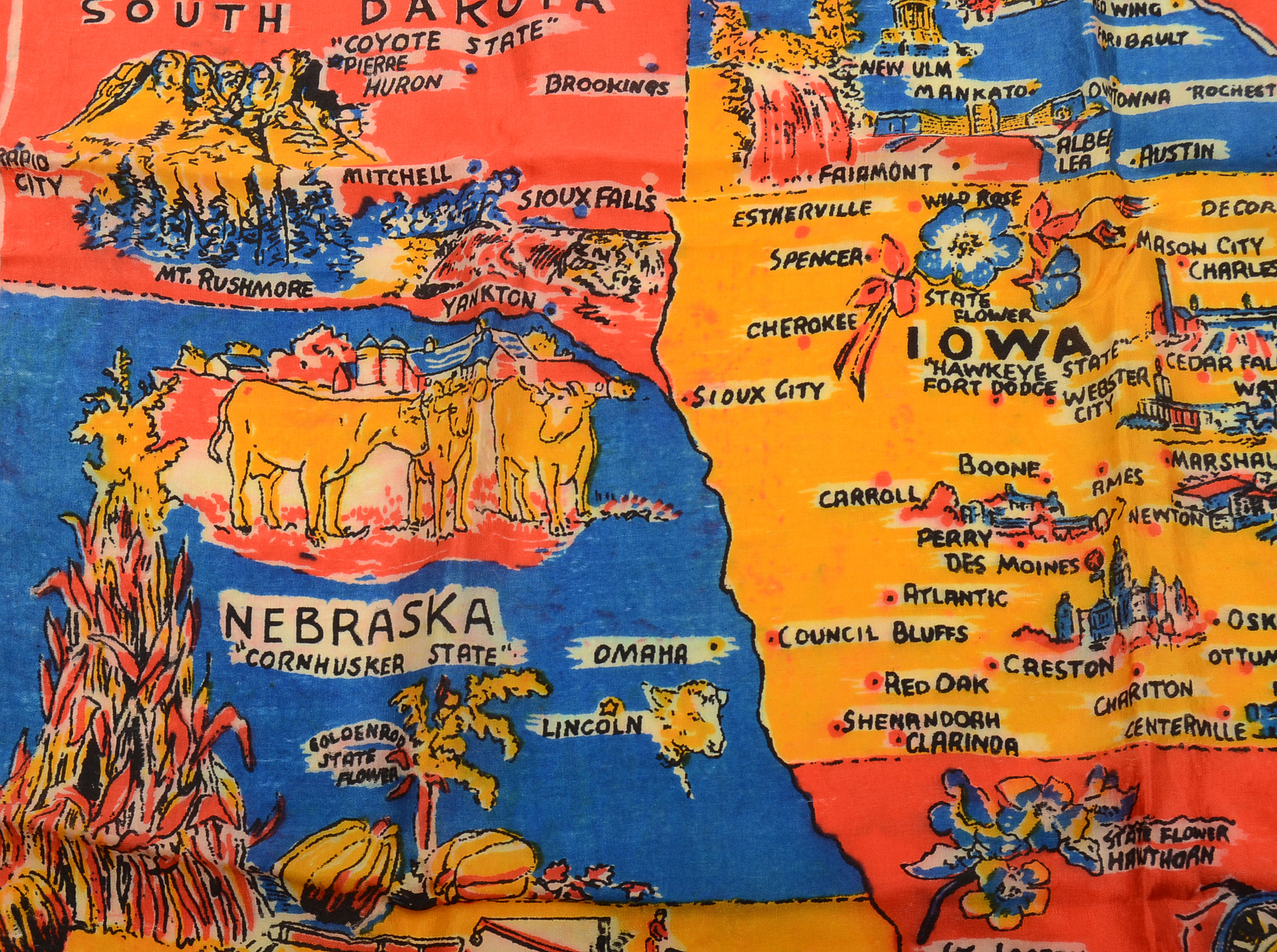 Assortment of Vintage Novelty Scarves